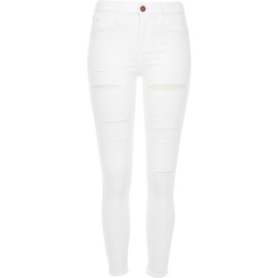 White ripped Molly jeggings